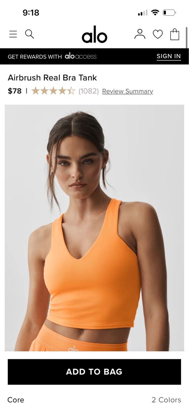 Alo Yoga Real Bra Tank 78$
